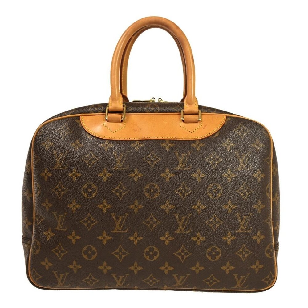 LOUIS VUITTON LV Logo Deauville Hand Bag Monogram Leather Brown M47270 86GA444 - Picture 7 of 16